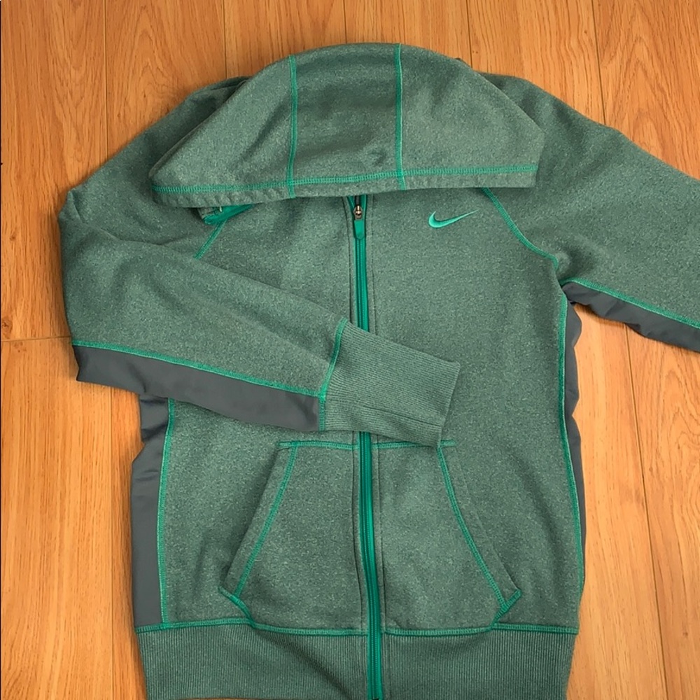 Sweatshirt Nike Green Women Thermal Fit, zip